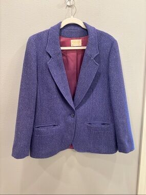 Pendleton Purple Tweed Single-Button Blazer